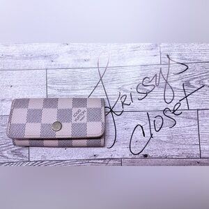 💯Authentic Louis Vuitton Damier Azure Multicles 4 Key Holder Case